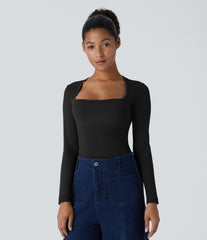 OneForm Seamless Flow Square Neck Long Sleeve Casual Smooth Bodysuit