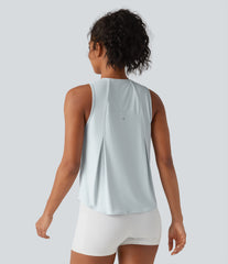 Round Neck Curved Hem InstantCool Quick Dry Running Tank Top-UPF50+