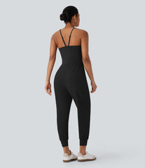 Breezeful™ Pocket Tapered Quick Dry Casual Slip Jogger Jumpsuit