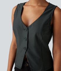 V-neck Stripes Casual Vest