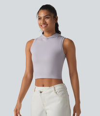 OneForm Seamless Flow Hooded Cropped Casual Tank Top