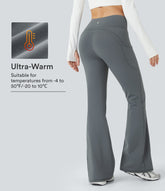 High Waisted Pocket Thermal Yoga Flare Leggings