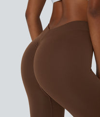 OneForm Seamless Flow High Waisted Ruched Yoga Flare Leggings