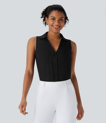 V Neck Sleeveless Work Shirt