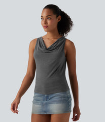 Cowl Neck Casual Tank Top