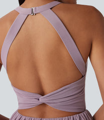 Mesh 2-in-1 Mini Dance Active Dress with Pocket