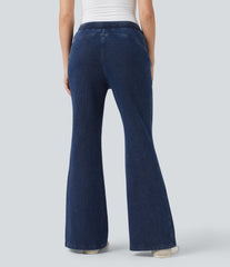 Halara Flex™ Mid Rise French Terry Casual Flare Sweatpants Jeans with Pockets
