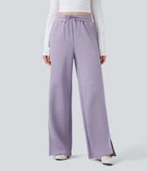 High Waisted Drawstring Casual Pants with Pockets