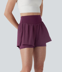 Breezeful™ High Waisted 2-in-1 Quick Dry Workout Shorts with Pockets