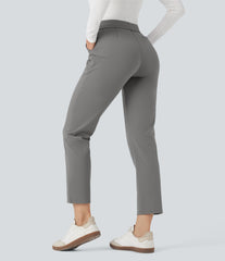 Halara Flex™ DayStretch Foldover High Waisted Drawstring 7/8 Slim Work Pants with Pockets