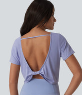 Boat Neck Short Sleeve InstantCool Yoga Sports Top-UPF50+