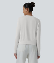 Round Neck Long Sleeve Relaxed Casual T-Shirt