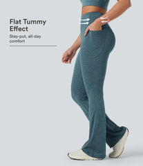 Halara UltraSculpt™ Heathered High Waisted Tummy Control Quick Dry Bootcut Yoga Leggings with Pockets