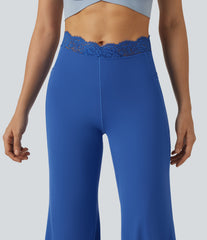 SoftlyZero™ High Waisted Contrast Lace Dance Balloon Pants with Pockets-UPF50+