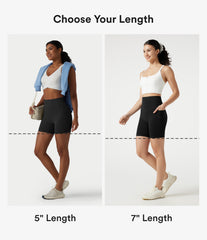 Halara UltraSculpt™ High Waisted Anti-Roll Tummy Control Shaping Workout Biker Shorts 7'' with Pockets