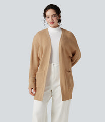 Long Sleeve Casual Cardigan with Pockets