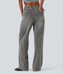 Halara Flex™ Mid Rise Straight Leg Casual Jeans with Pockets