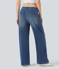 Halara Flex™ Low Rise Drawstring Casual Baggy Sweatpants Jeans with Pockets