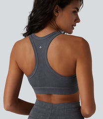 Low Support U Neck Built-in Bra Racerback Yoga Sports Bra
