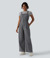 Adjustable Straps Zipper Casual Cargo Overalls with Pockets