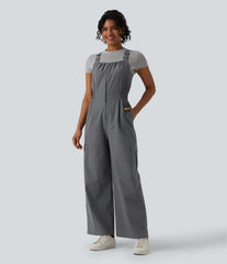 Adjustable Straps Zipper Casual Cargo Overalls with Pockets
