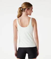 V Neck Built-in Bra Running Tank Top-Longer Length
