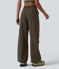 High Waisted Hiking Cargo Straight Leg Pants with Pockets