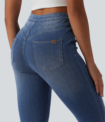 Halara Flex™ High Waisted Tummy Control Denim Casual Leggings with Pockets
