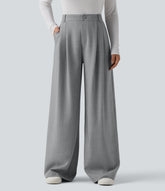 High Waisted Wide Leg Baggy Work Pants with Pockets