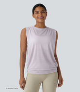 Round Neck Ruched Workout Tank Top