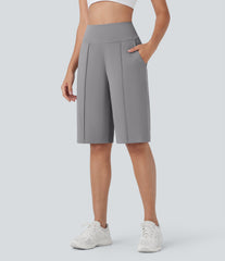 SoftlyZero™ Airy High Waisted Pocket Straight Leg InstantCool Workout Bermuda Shorts-UPF50+