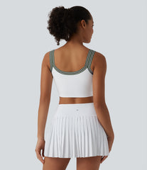 U-Neck Stripes 2-in-1 Pickleball Tank Top