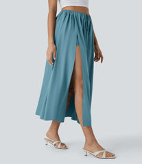Breezeful™ High Waisted Drawstring Flowy Quick Dry 2-Piece Midi Skirt