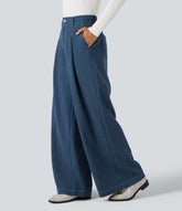 High Waisted Casual Baggy Pants with Pockets