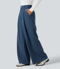High Waisted Casual Baggy Pants with Pockets