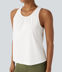 Racerback Curved Hem Quick Dry Running Tank Top-UPF50+