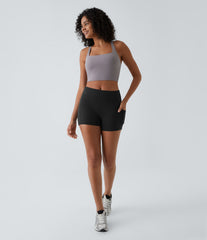 SoftlyZero™ Airy High Waisted Pocket Plain InstantCool Yoga Shorts 3.5"-UPF50+