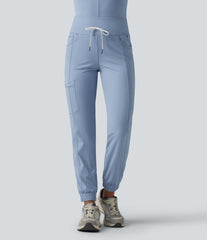 SoftlyZero™ Airy Mid Rise Drawstring InstantCool Casual Cargo Scrub Joggers with Pockets