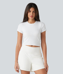 SoftlyZero™ Airy Round Neck Short Sleeve Cut-Out Back Breathable Mesh InstantCool Running Sports Top-UPF50+