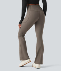 Halara Ultrasculpt™ Heat High Waisted Tummy Control Fleece Shaping Yoga Bootcut Leggings with Pockets