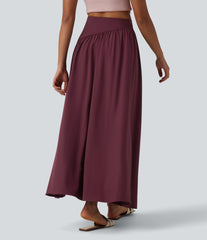 Breezeful™ High Waisted Flowy Quick Dry Maxi Casual Skirt with Pockets