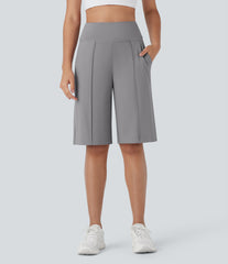 SoftlyZero™ Airy High Waisted Pocket Straight Leg InstantCool Workout Bermuda Shorts-UPF50+