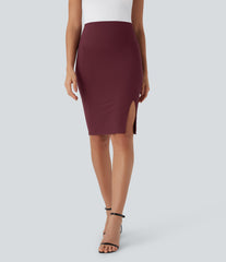 Patitoff™ Flow Pet Hair Resistant High Waisted Tummy Control 2-in-1 Bodycon Midi Casual Skirt