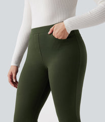 Halara Flex™ Wear-Resistant Mid Rise Ponte Roma Slim Work Pants with Pockets