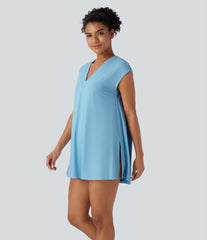 V Neck InstantCool Casual Cover Up-UPF50+