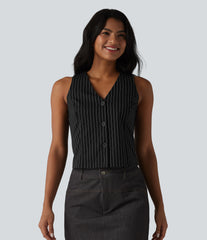 V Neck Stripe InstantCool Work Vest