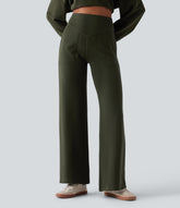 High Waisted Casual Baggy Pants with Pockets