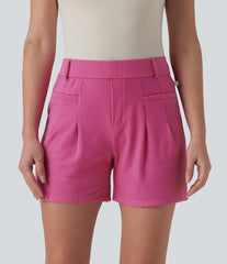 High Waisted Quick Dry Golf Shorts with Pockets-UPF40+