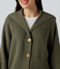 Lapel Long Sleeve Casual Cardigan with Pockets