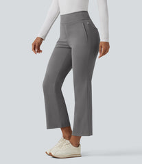 High Waisted Quick Dry Golf Bootcut Pants-Golf Tee Pocket-UPF40+